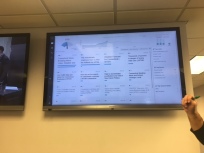 One of the main monitors in the news room that keeps the staff informed of what’s trending and monitors what online users and views like and follow to know how to keep them informed and entertained as an audience and how to gain viewers.
